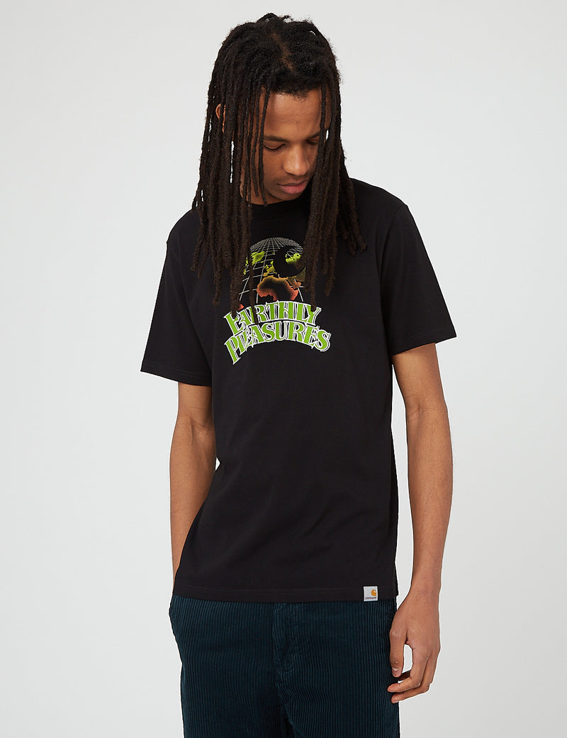 Carhartt-WIP T-Shirt mit irdischen Freuden (Bio-Baumwolle) - Schwarz