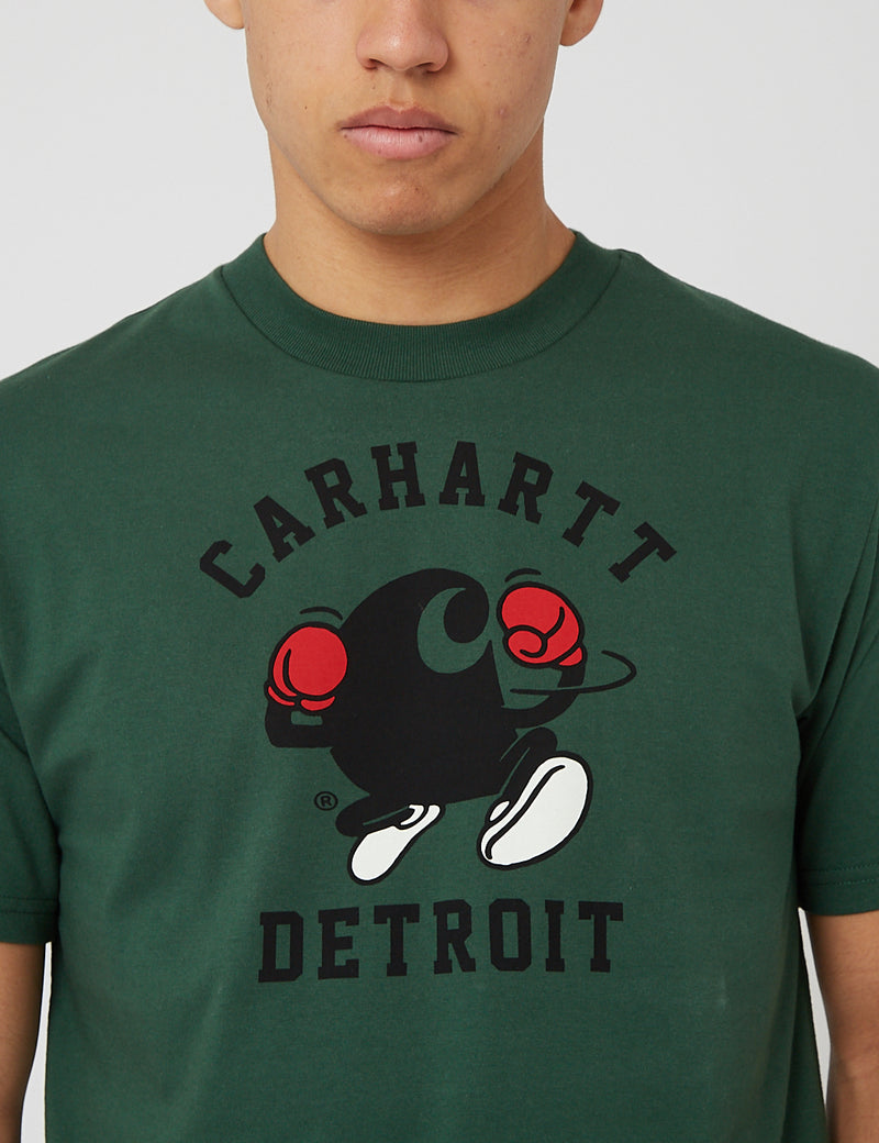 Carhartt-WIP 복싱 C 티셔츠 (오가닉 코튼)-트리 하우스 그린