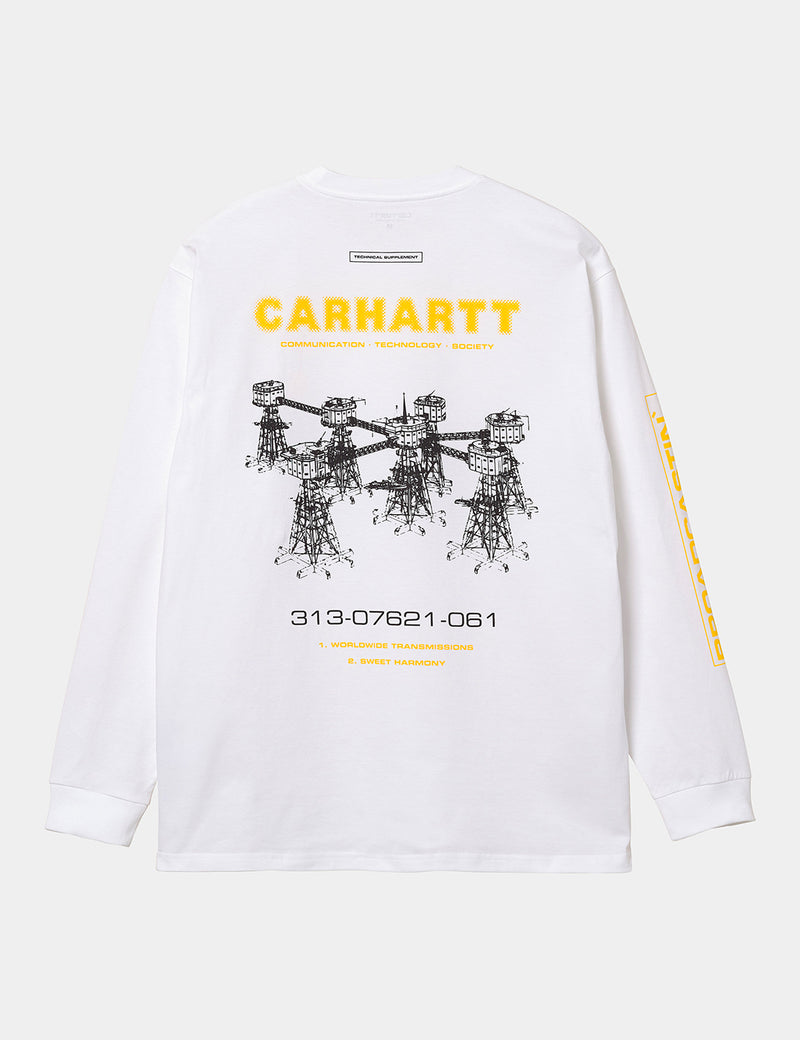 Carhartt-WIP Airwaves Langarm-T-Shirt (Bio-Baumwolle) - Weiß