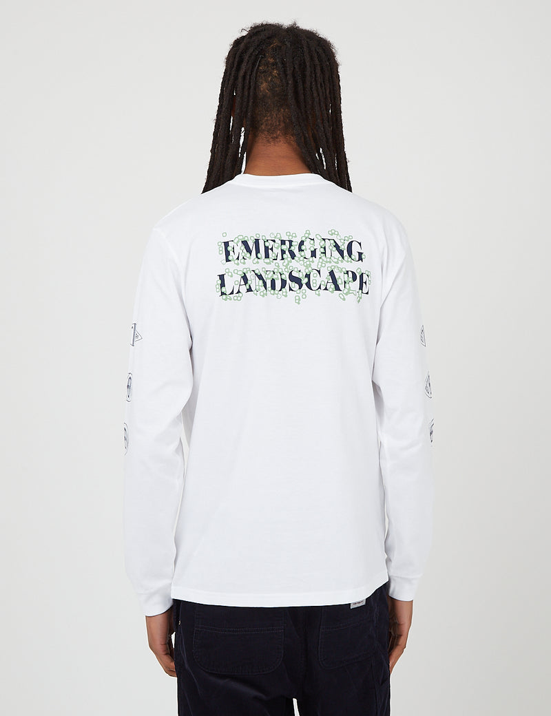 Carhartt-WIP Landschaft Langarm T-Shirt (Bio-Baumwolle) - Weiß