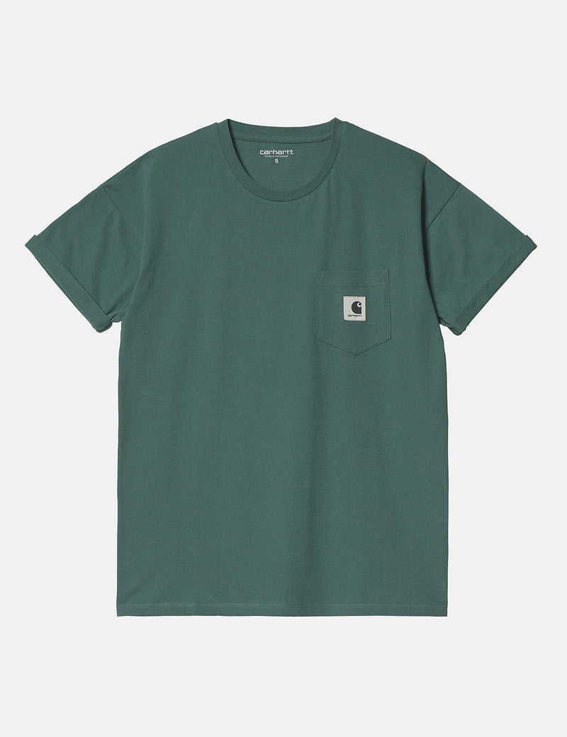 Womens Carhartt-WIP Pocket T-Shirt - Eucalyptus Green