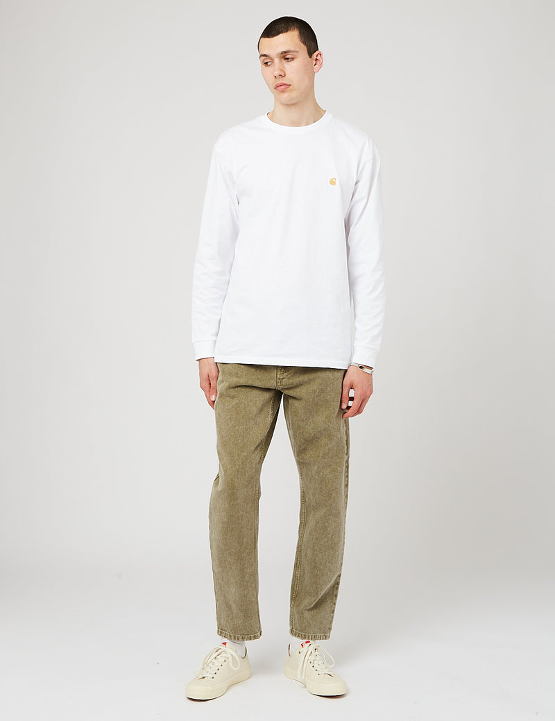 Carhartt-WIP-WIPニューエルデニムパンツ（リラックス、テーパー）-ダラーグリーン