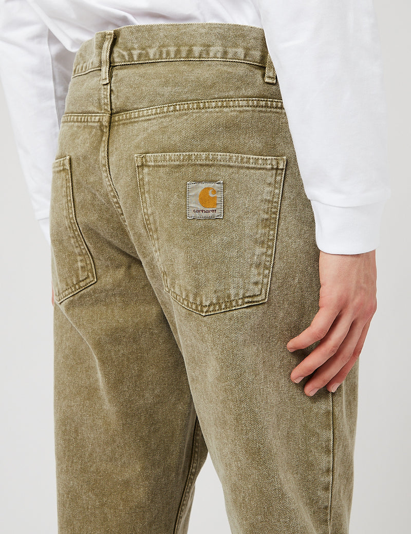 Carhartt-WIP-WIPニューエルデニムパンツ（リラックス、テーパー）-ダラーグリーン