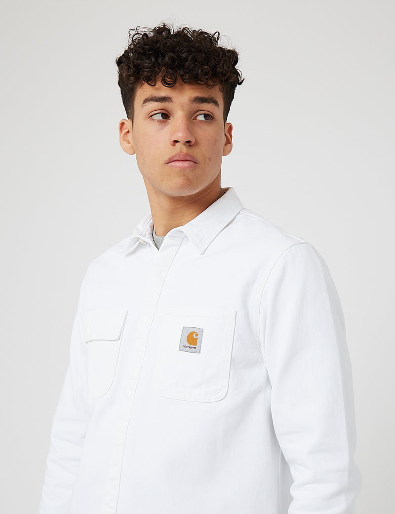 Carhartt-WIP Salinac Denim Shirt Jac (Worn Washed) - Blanc