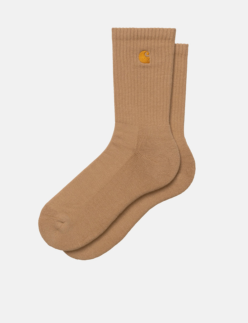 Chaussettes Carhartt-WIP Chase - Dusty Hamilton Brown/Gold