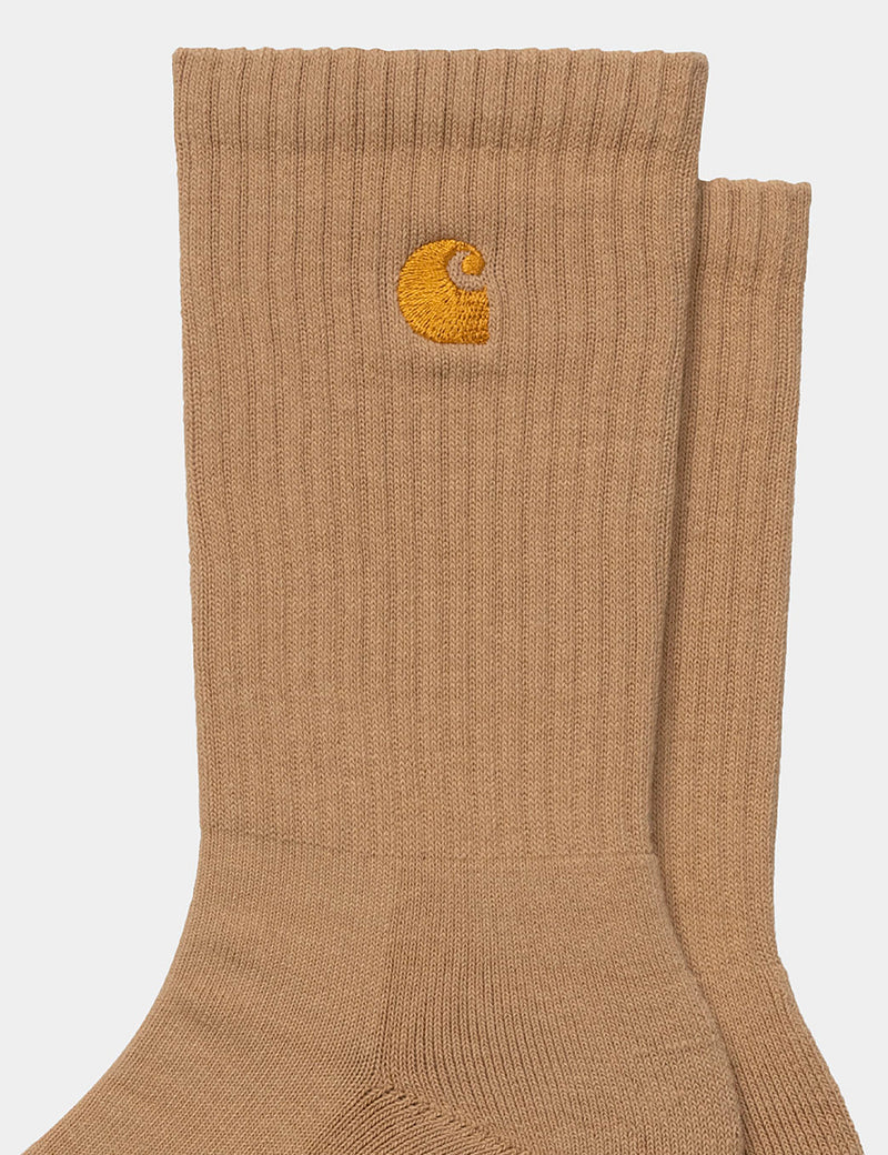 Chaussettes Carhartt-WIP Chase - Dusty Hamilton Brown/Gold