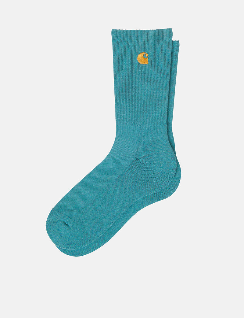 Chaussettes Carhartt-WIP Chase - Hydro/Gold