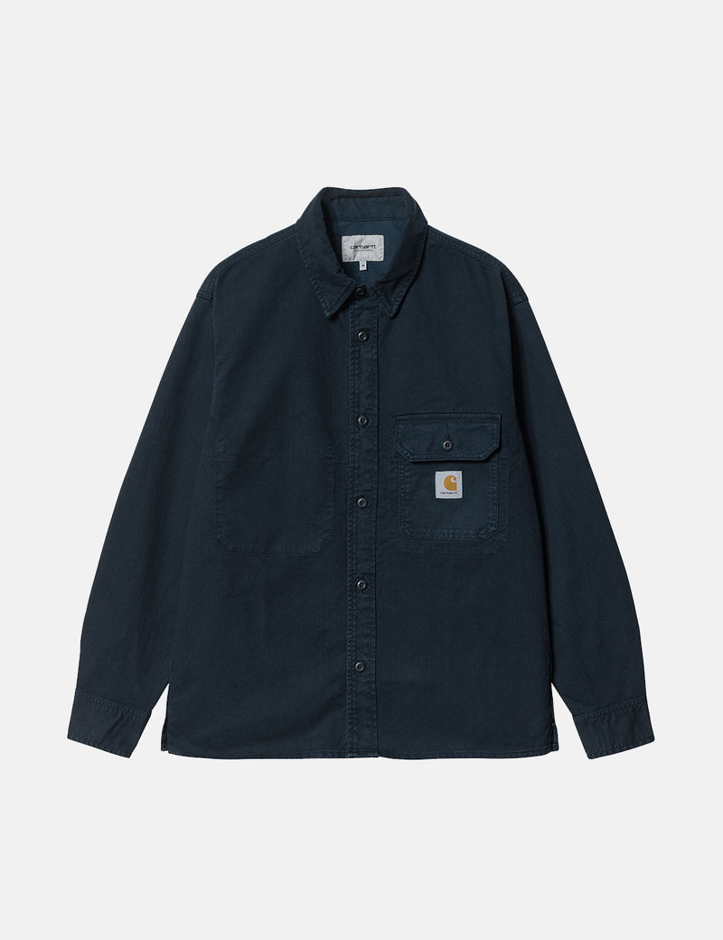 Carhartt-WIPリノデニムシャツジャケット-ミザールネイビーブルー