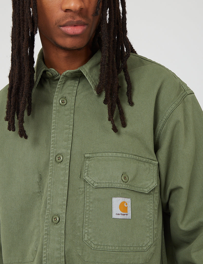 Carhartt-WIP-WIPリノデニムシャツジャケット（コットンダッジ、10オンス）-ダラーグリーン
