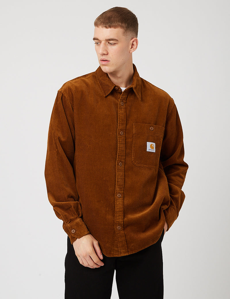 Chemise en velours cotele Flint Carhartt WIP Brun fauve URBAN EXCE URBAN EXCESS