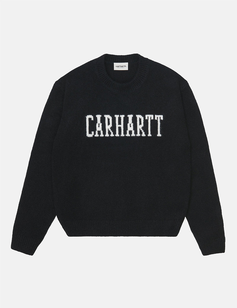 Womens Carhartt-WIP University Knit Sweatshirt - Black/Wax