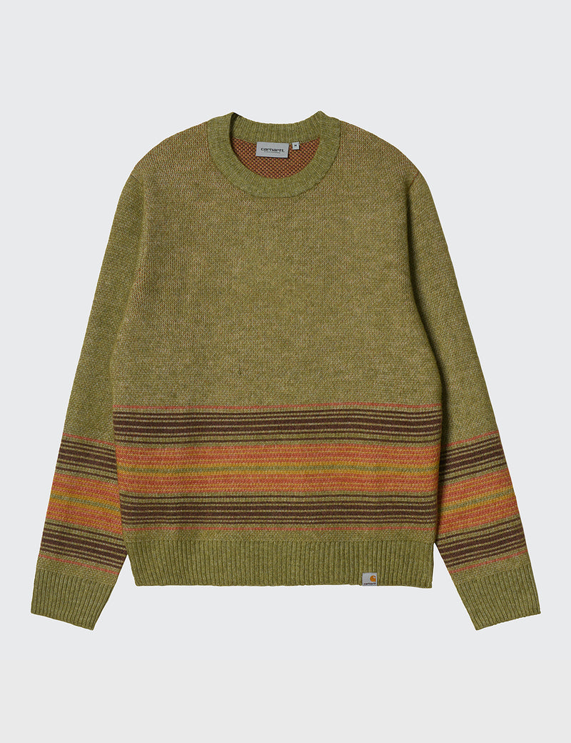 Carhartt-WIP Dillon Stripe Knit Sweatshirt - Dollar Vert