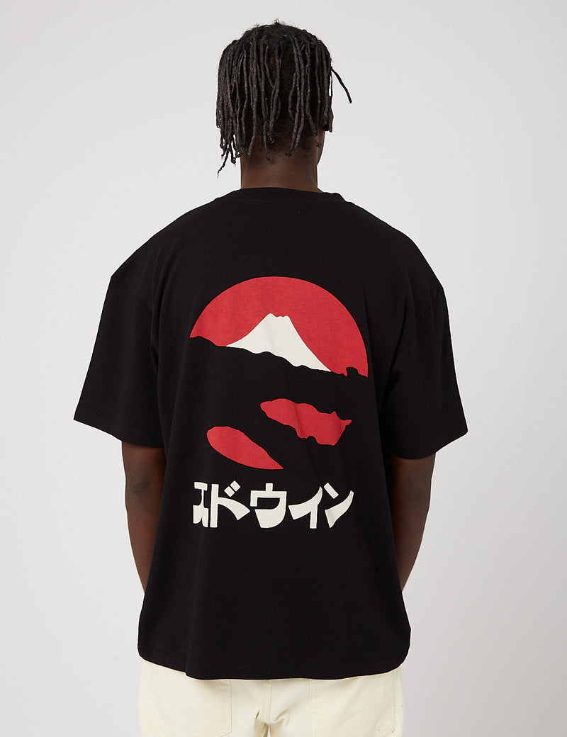 EdwinカミフジTシャツ-ブラック