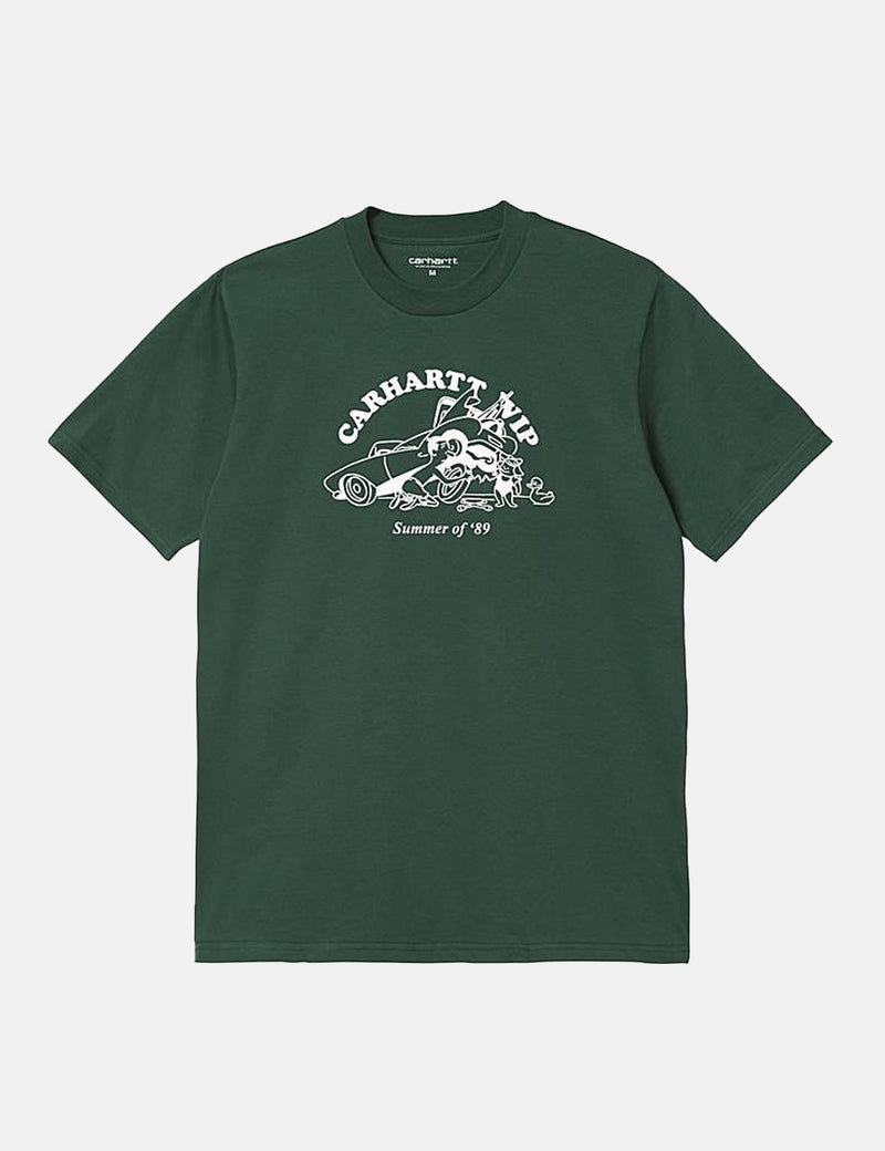 Carhartt-WIPフラットタイヤTシャツ-ツリーハウス/ホワイト