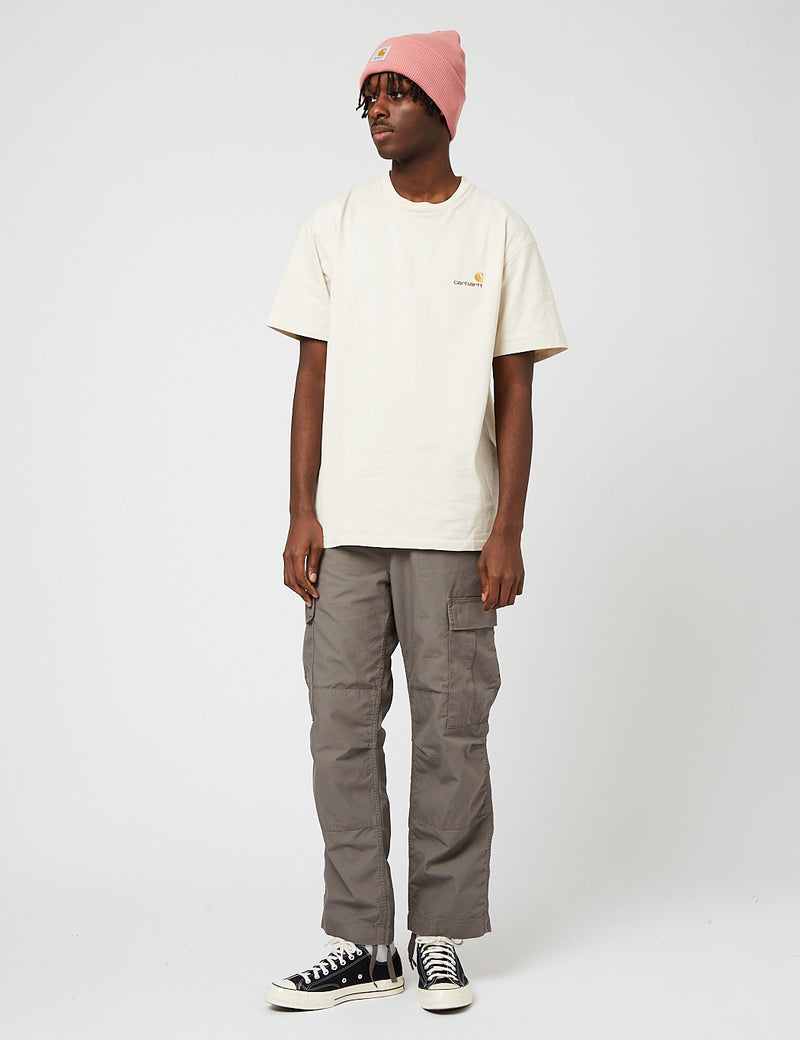Carhartt-WIPアメリカンスクリプトTシャツ-ナチュラル