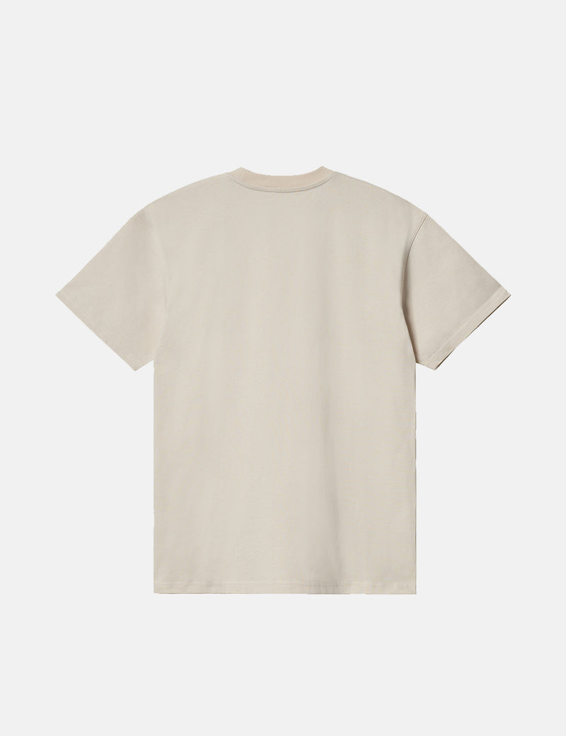 Carhartt-WIPアメリカンスクリプトTシャツ-ナチュラル