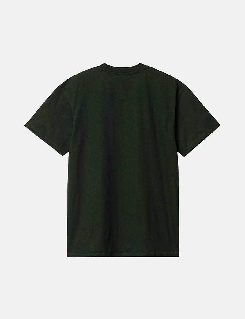 Carhartt-WIPアメリカンスクリプトTシャツ-ダークシダーグリーン