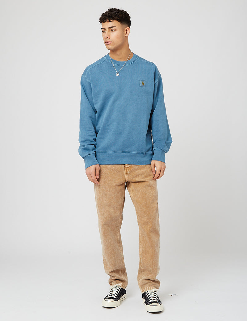 Carhartt-WIP Sweat Nelson - Bleu Eau Glacée