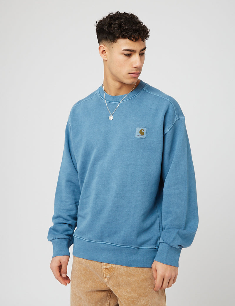 Carhartt-WIP Sweat Nelson - Bleu Eau Glacée