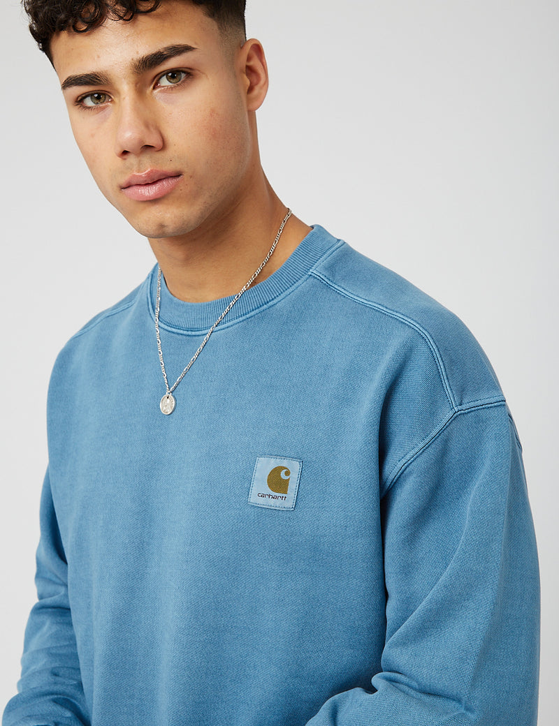 Carhartt-WIP Sweat Nelson - Bleu Eau Glacée