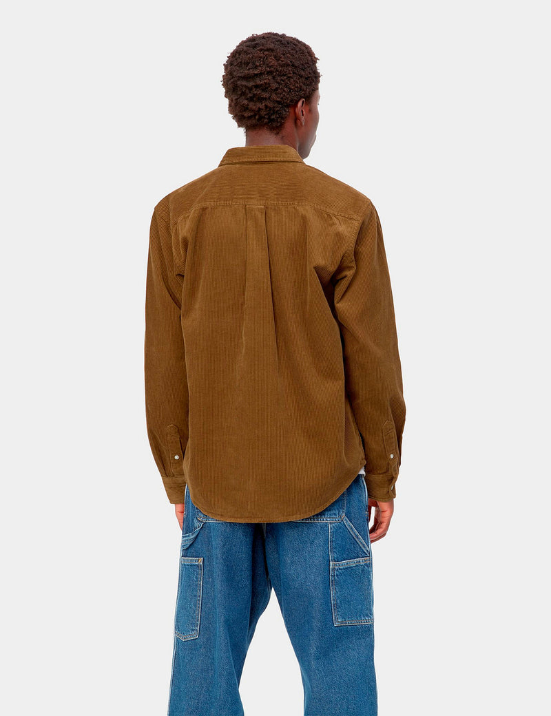 Carhartt-WIP Chemise Madison Cord - Hamilton Marron/Noir