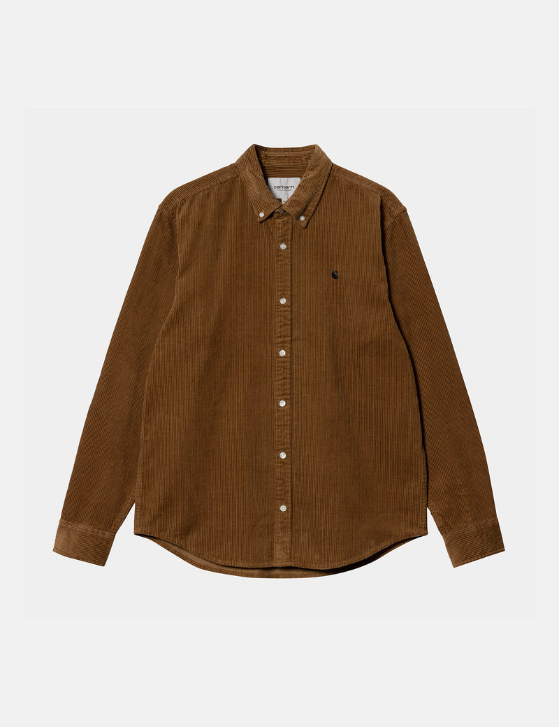 Carhartt-WIP Chemise Madison Cord - Hamilton Marron/Noir