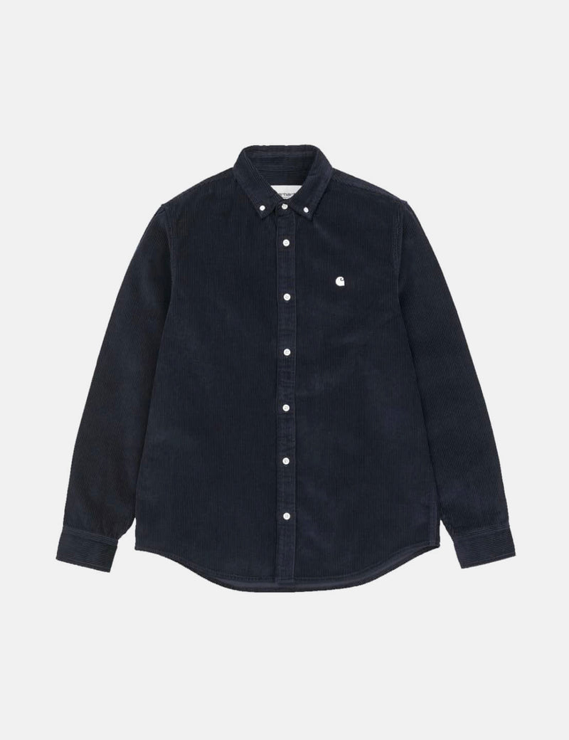 Carhartt-WIPマディソンコードシャツ-ダークネイビーブルー/ワックス