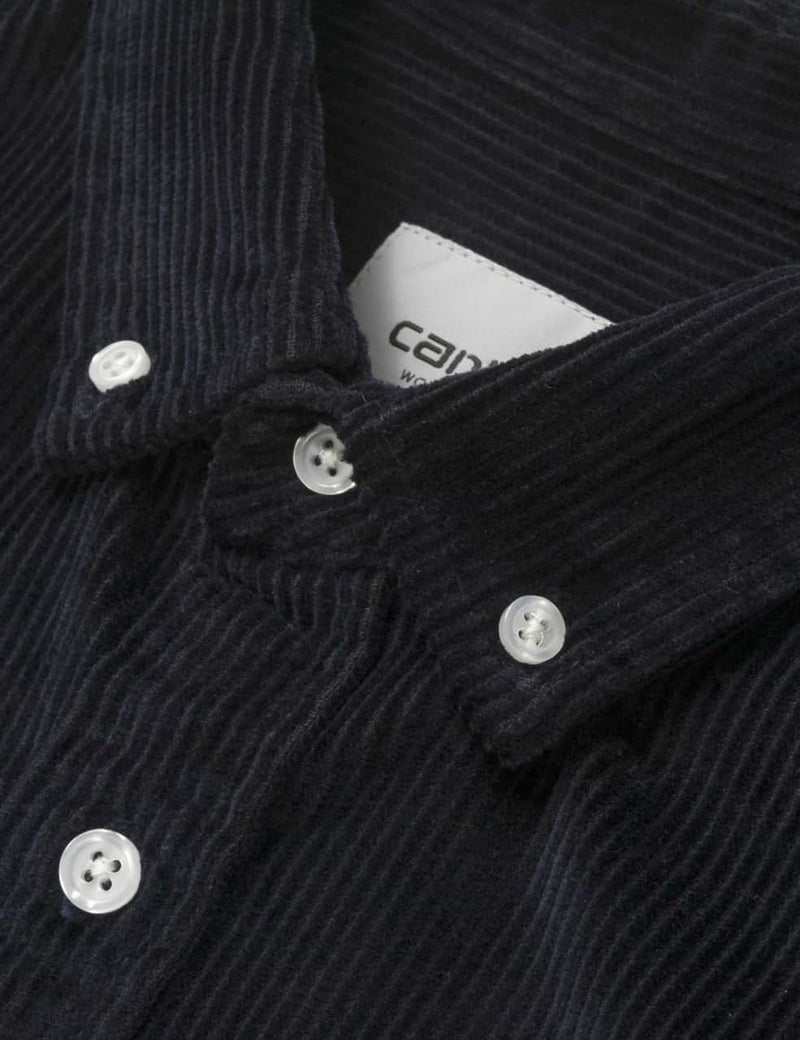 Carhartt-WIPマディソンコードシャツ-ダークネイビーブルー/ワックス