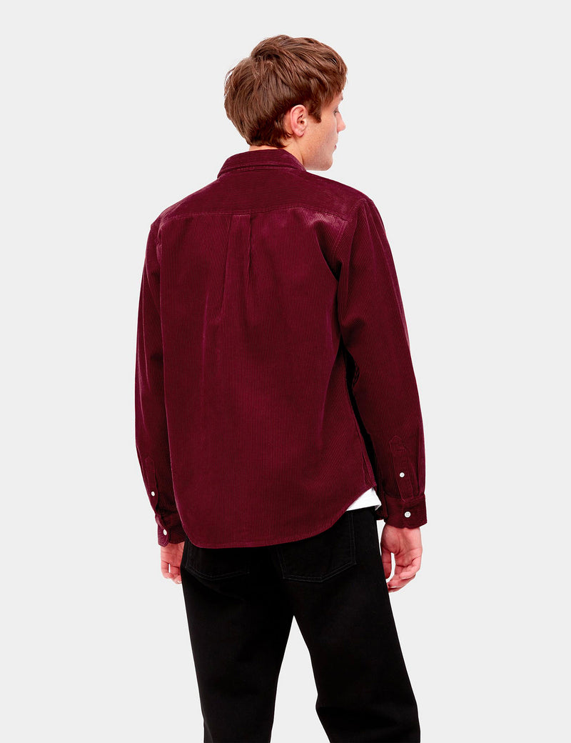 Carhartt-WIP Chemise Madison Cord - Corvina Bordeaux/Noir