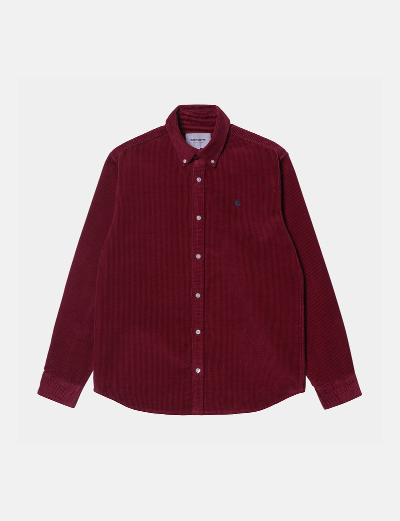 Carhartt-WIP Chemise Madison Cord - Corvina Bordeaux/Noir