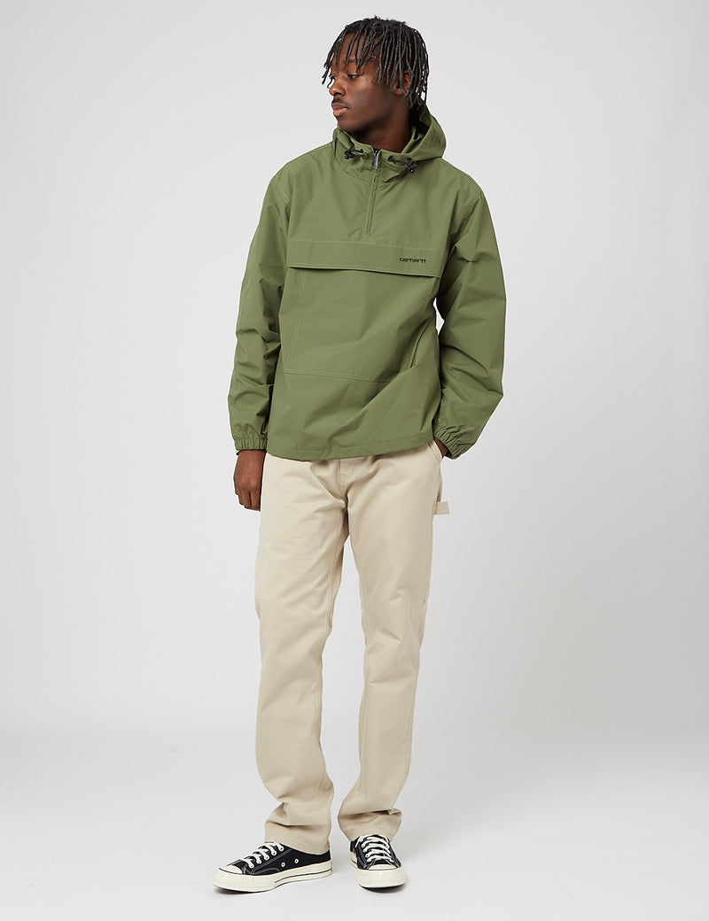 Carhartt-WIP Windbreaker Pullover Jacket - Dollar Green/Black