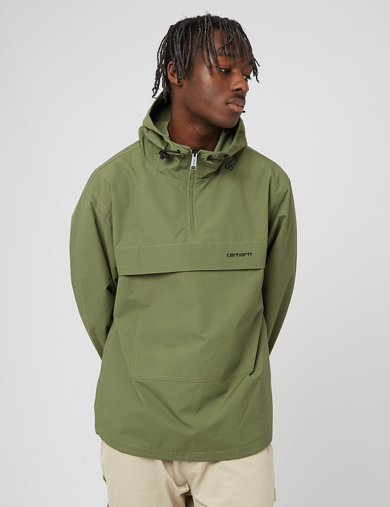 Carhartt-WIP 윈드브레이커 풀오버 재킷 - Dollar Green/Black