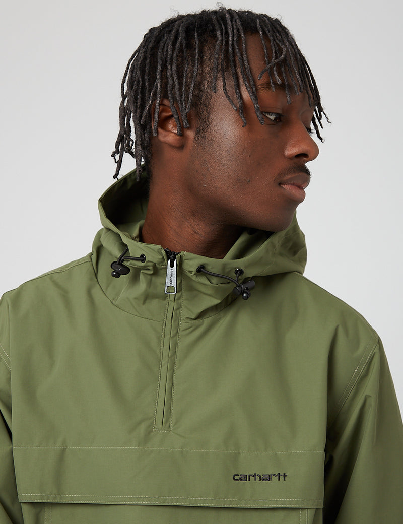 Carhartt-WIP Windbreaker Pullover Jacket - Dollar Green/Black