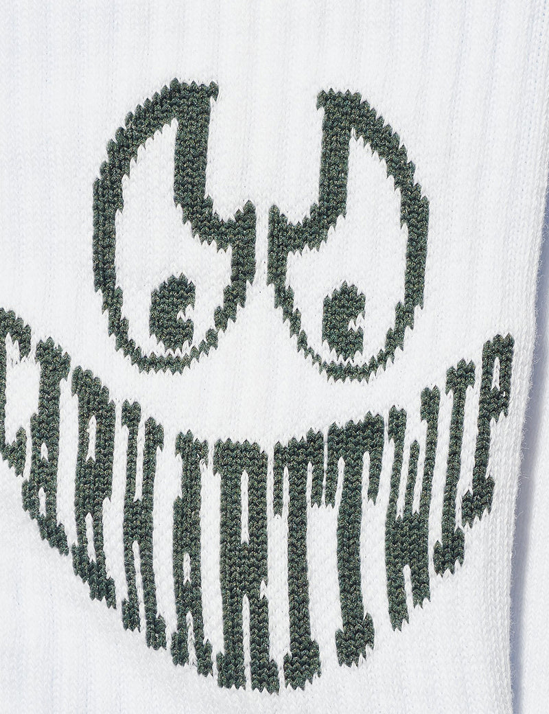 Chaussettes Carhartt-WIP Grin - Blanc/Vert Hemlock