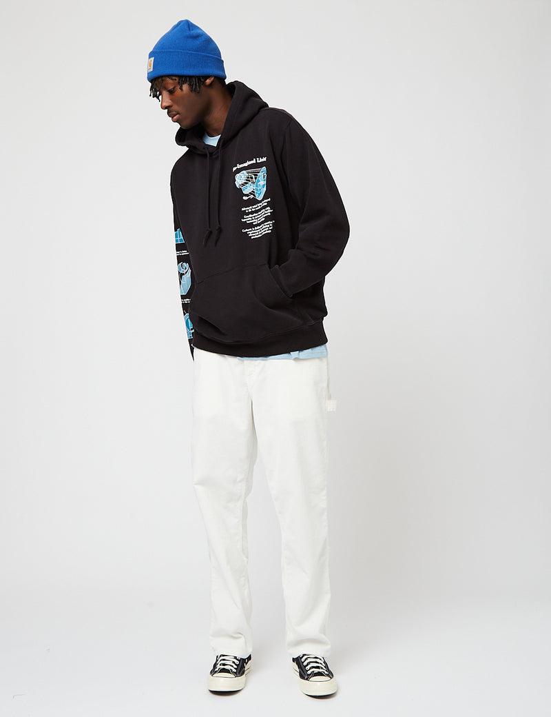 Carhartt-WIPリビングフード付きスウェットシャツ-ブラック