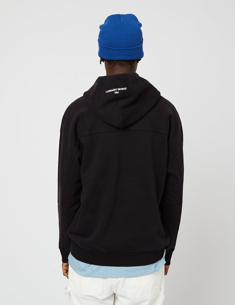 Carhartt-WIPリビングフード付きスウェットシャツ-ブラック