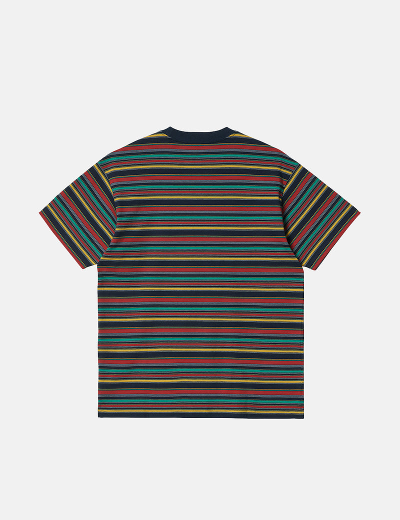Carhartt-WIP Riggs T-Shirt – Riggs Stripe/Mizar Blue