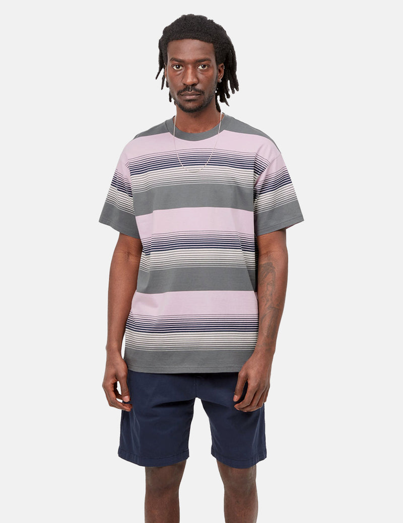 Carhartt-WIP-WIPハンモアTシャツ-ハンモアストライプ/シャイバー