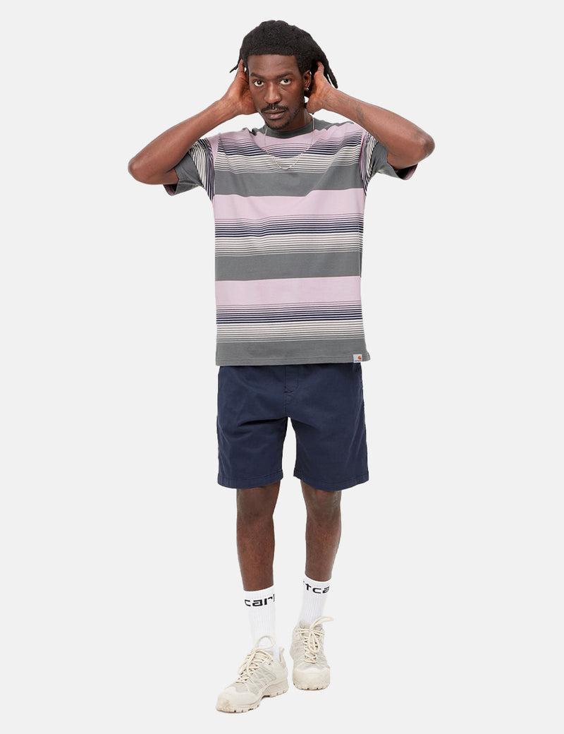 Carhartt-WIP-WIPハンモアTシャツ-ハンモアストライプ/シャイバー