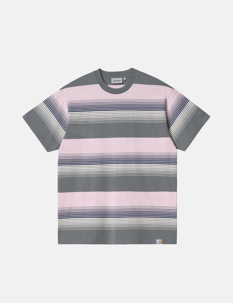 Carhartt-WIP-WIPハンモアTシャツ-ハンモアストライプ/シャイバー
