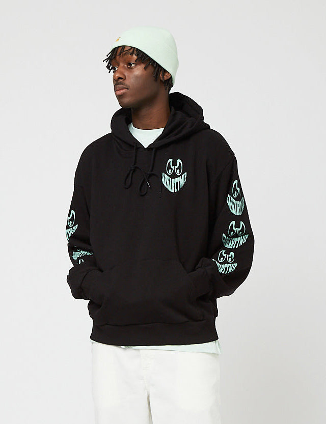 Carhartt-WIPグリンフード付きスウェットシャツ-ブラック/ペールスペアミント