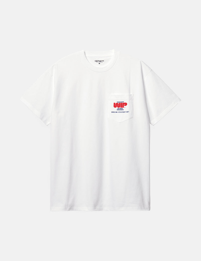 Carhartt-WIPワームロゴポケットTシャツ-ホワイト