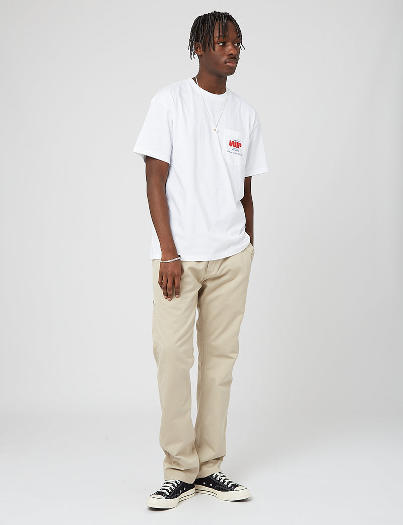 Carhartt-WIPワームロゴポケットTシャツ-ホワイト