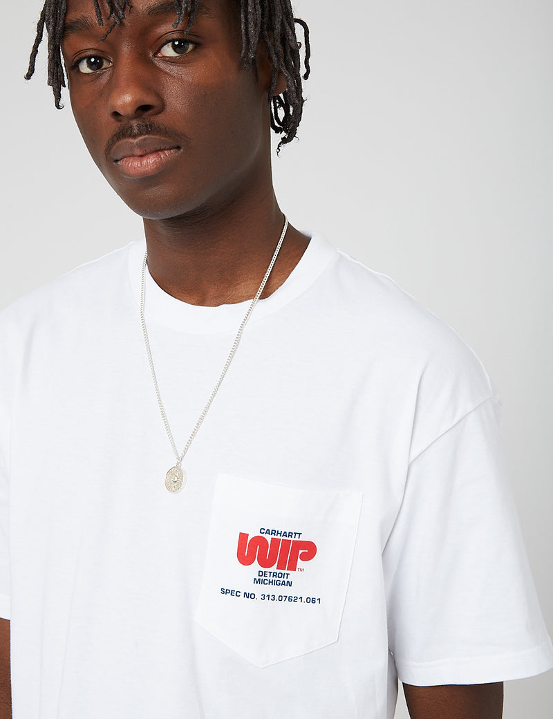 Carhartt-WIPワームロゴポケットTシャツ-ホワイト