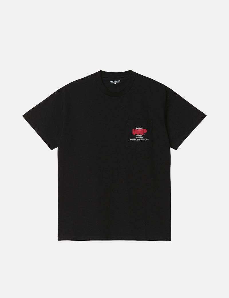 Carhartt-WIP Worm Logo Pocket T-Shirt - Black I URBAN EXCESS.