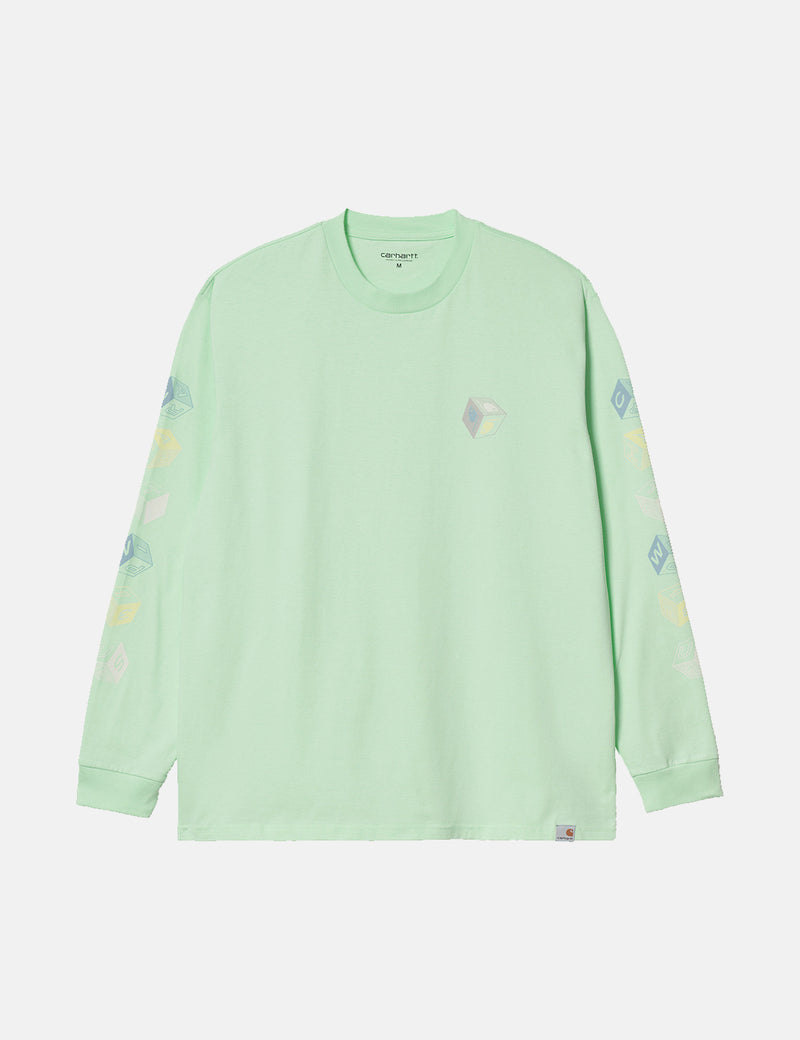 T-Shirt à Manche Longue Carhartt-WIP Cube - Pale Spearmint