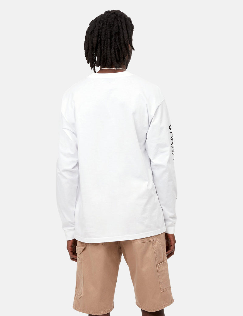 Carhartt-WIP Static Magic T-Shirt à Manche Longue - Blanc