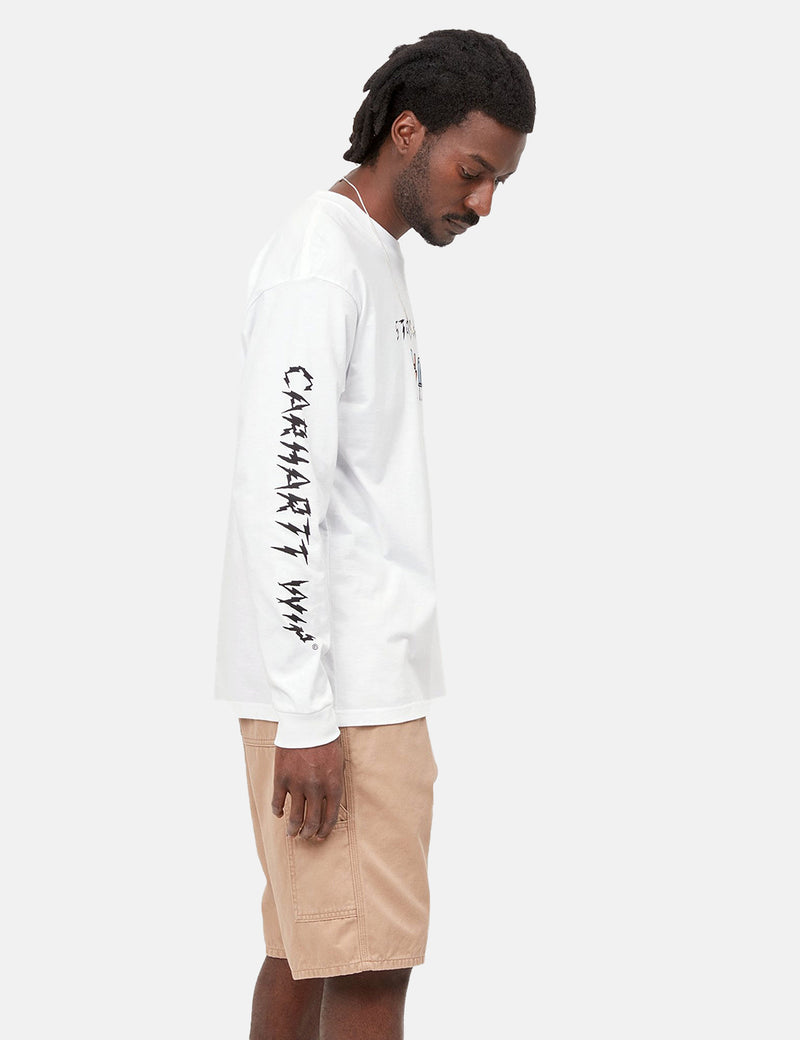 Carhartt-WIP Static Magic T-Shirt à Manche Longue - Blanc