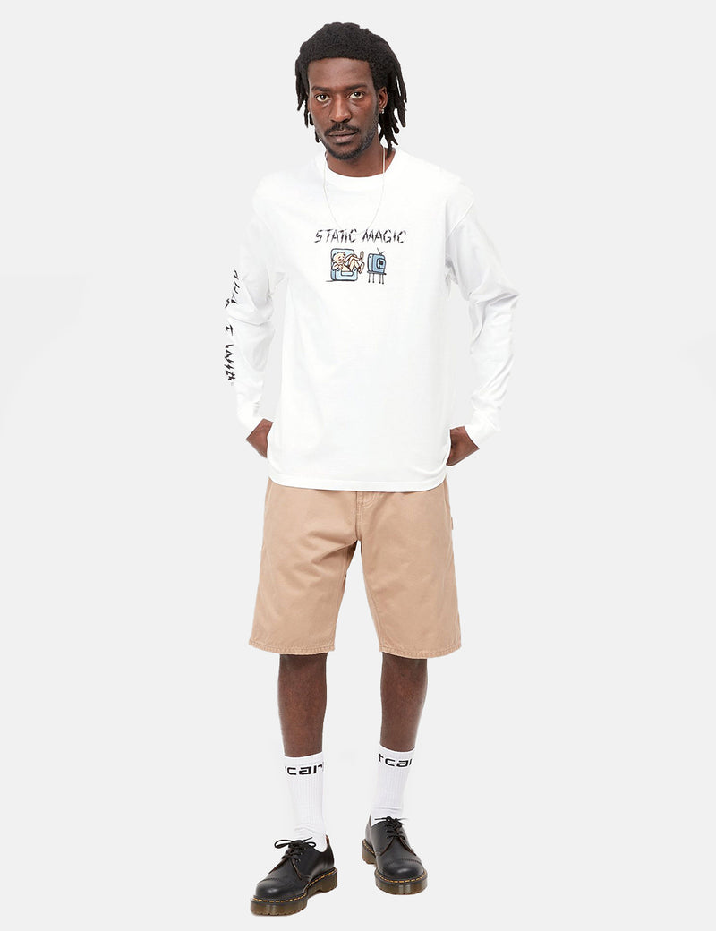 Carhartt-WIP Static Magic T-Shirt à Manche Longue - Blanc