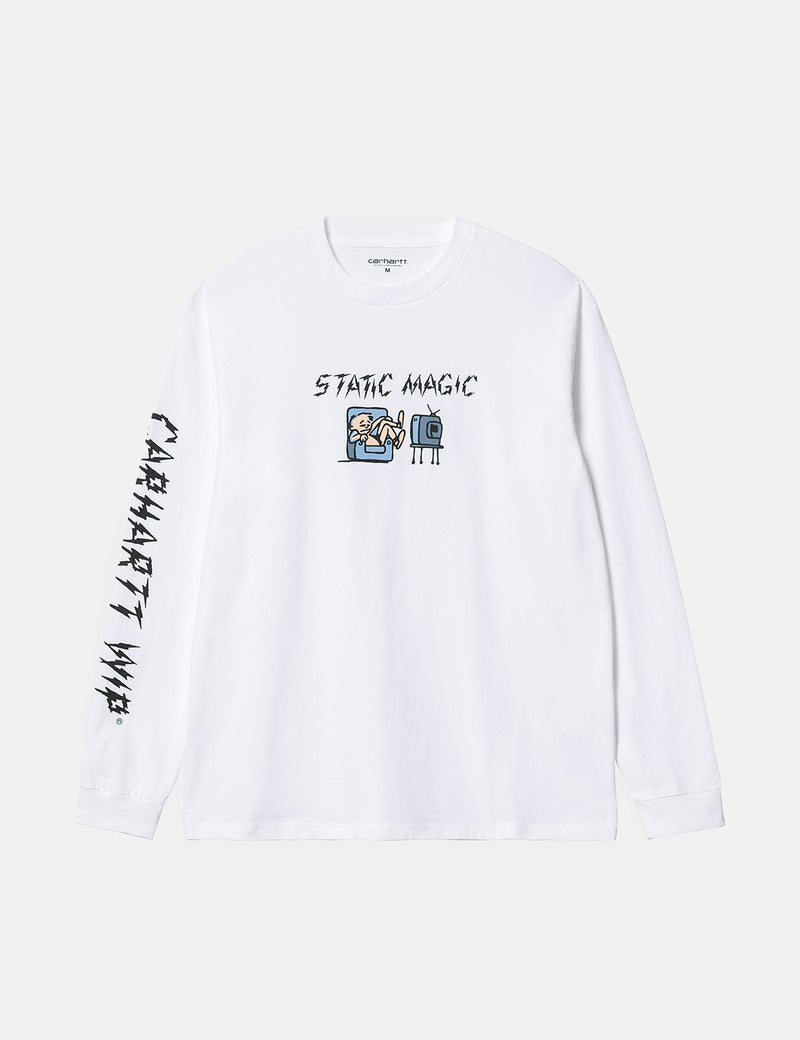 Carhartt-WIP Static Magic T-Shirt à Manche Longue - Blanc